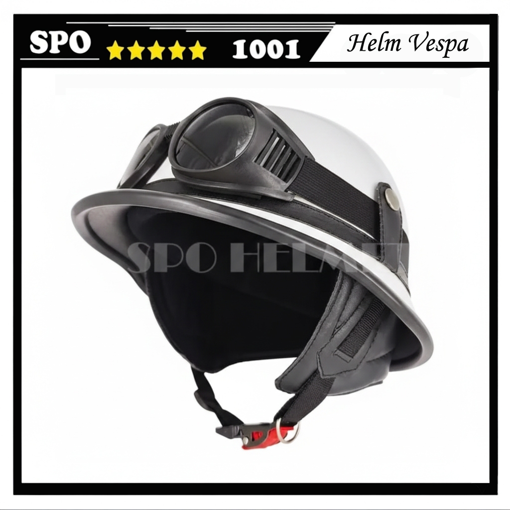 NA2 Helm Dewasa Spet  klasik helm retro helm jadul Helm Vespa Helm motor gratis Kaca mata