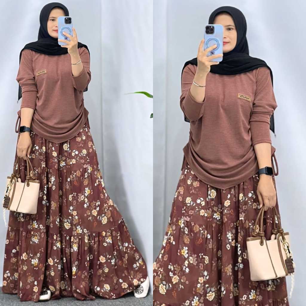 ROK RAYON DIVA SET , SETELAN ROK KNIT MIX RAYON BAHAN ADEM NYAMAN DI PAKAI