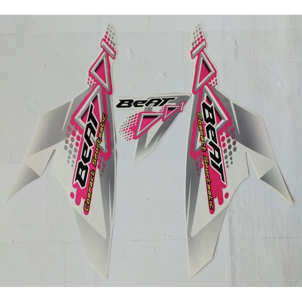 Striping stiker body motor Honda Beat Karbu 2011 putih stiker list bodi motor beat karbu warna putih