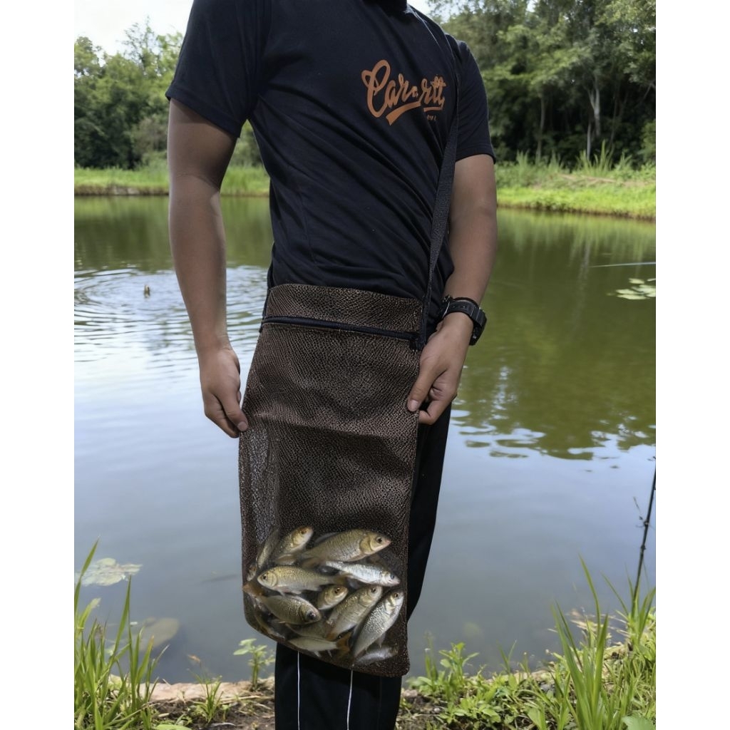 TMH Koja Tas Ikan - Koja Tas slempang - Wadah Ikan Bahan jaring wadah lumut