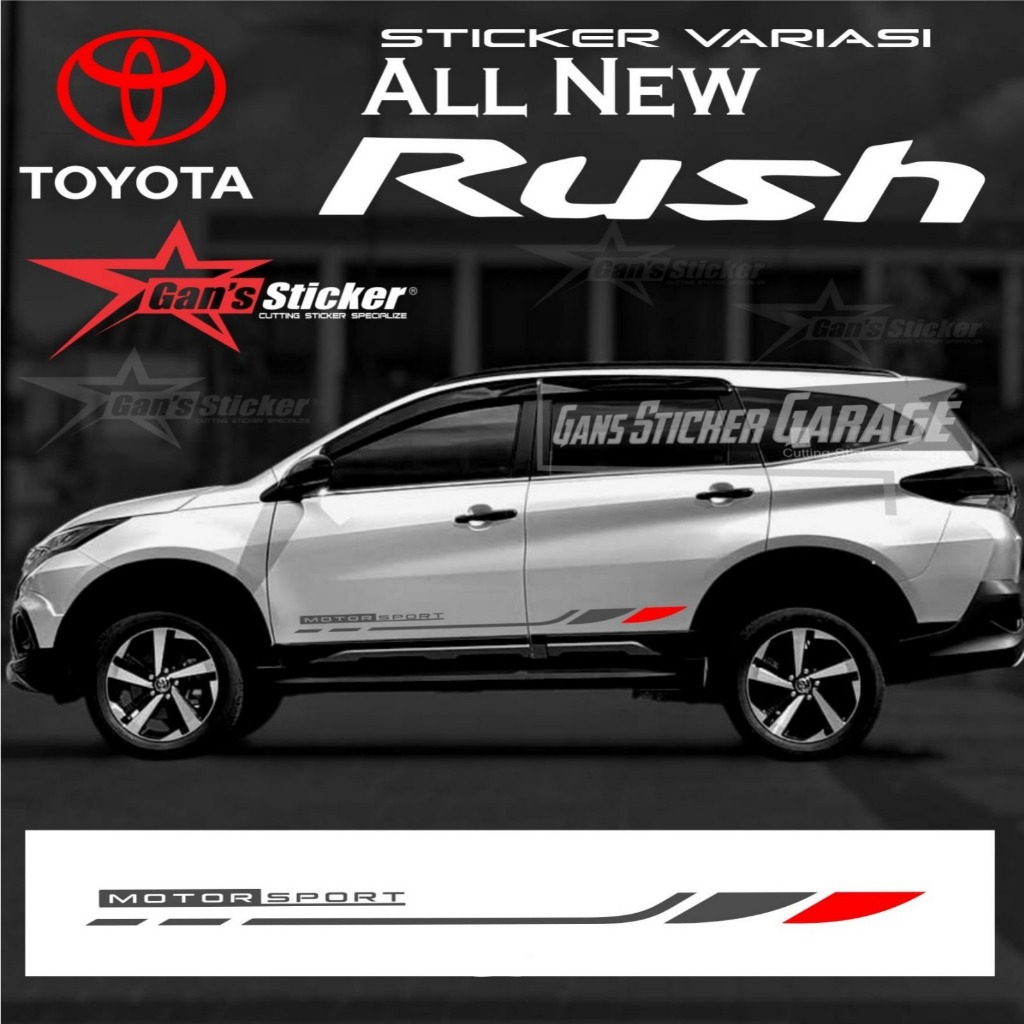 Cutting Sticker Premium Toyota Rush Motorsport | Aksesoris Sticker Mobil Toyota Rush 2024 2025 2026