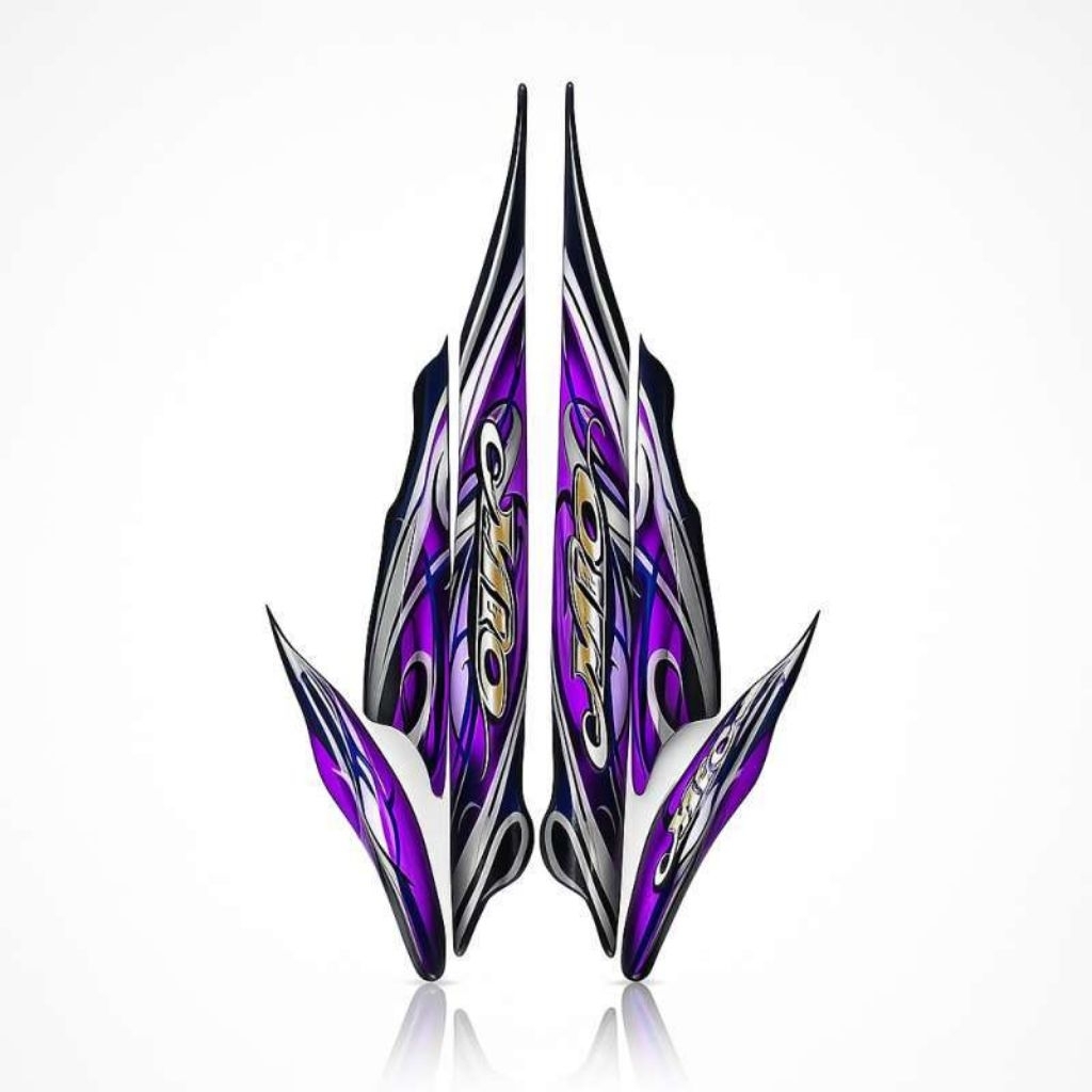Striping stiker body motor Yamaha Mio Sporty Smile 2010 2011 stiker list bodi motor mio sporty ungu 
