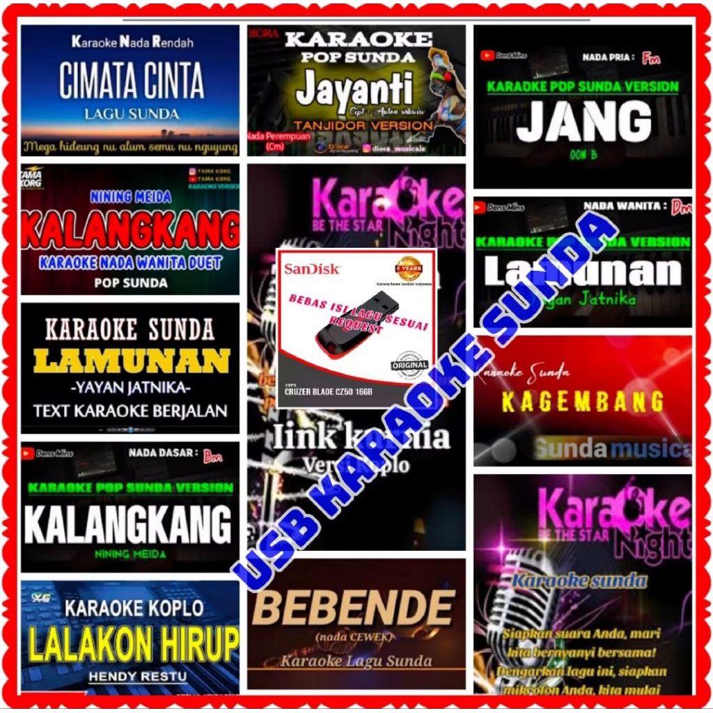 FLASHDISK KARAOKE LAGU SUNDA-USB YG SUDAH TERISI LAGU KARAOKE SUNDA-FLASHDISK ISI LAGU SUNDA KARAOKE