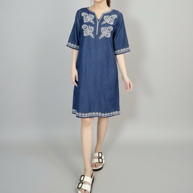 494815 | DRESS DENIM PREMIUM NO STRETCH LENGAN 3/4