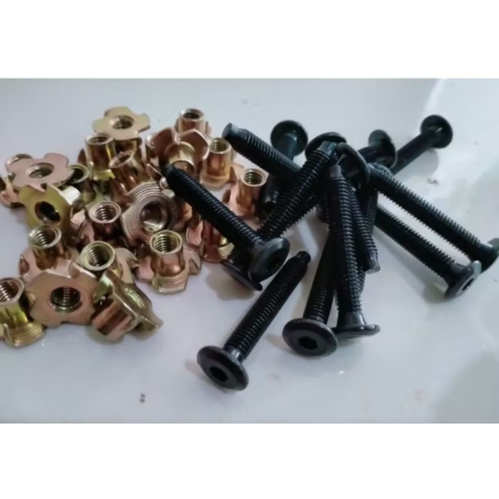 (50 pasang) baut cakar / baut spiker + mur ukuran 3.5cm 4cm 6cm