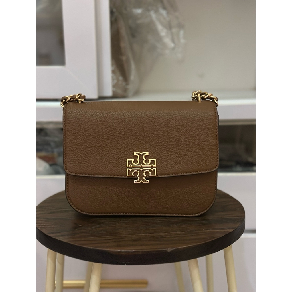 TB Britten Adjustable Shoulder Bag Leather Bark