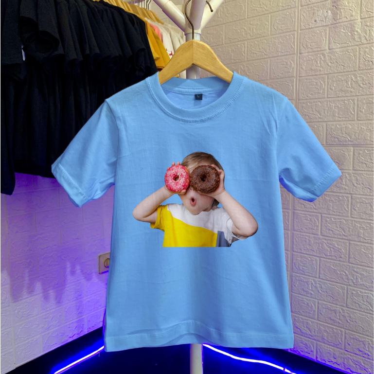 Baju Kaos Anak Laki Laki & perempuan Cotton Combed 30s Mima Kids ADLV Donat