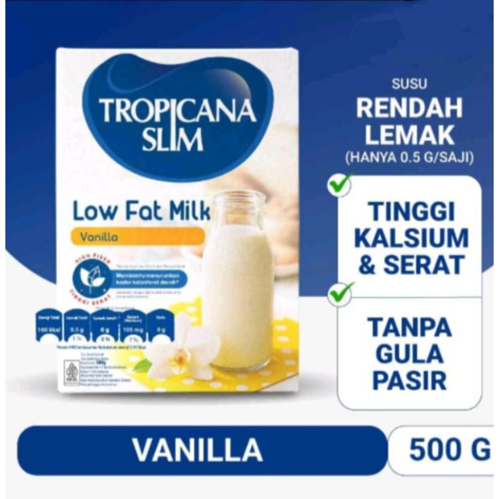 Susu tropicana slim low fat vanilla 500 gr
