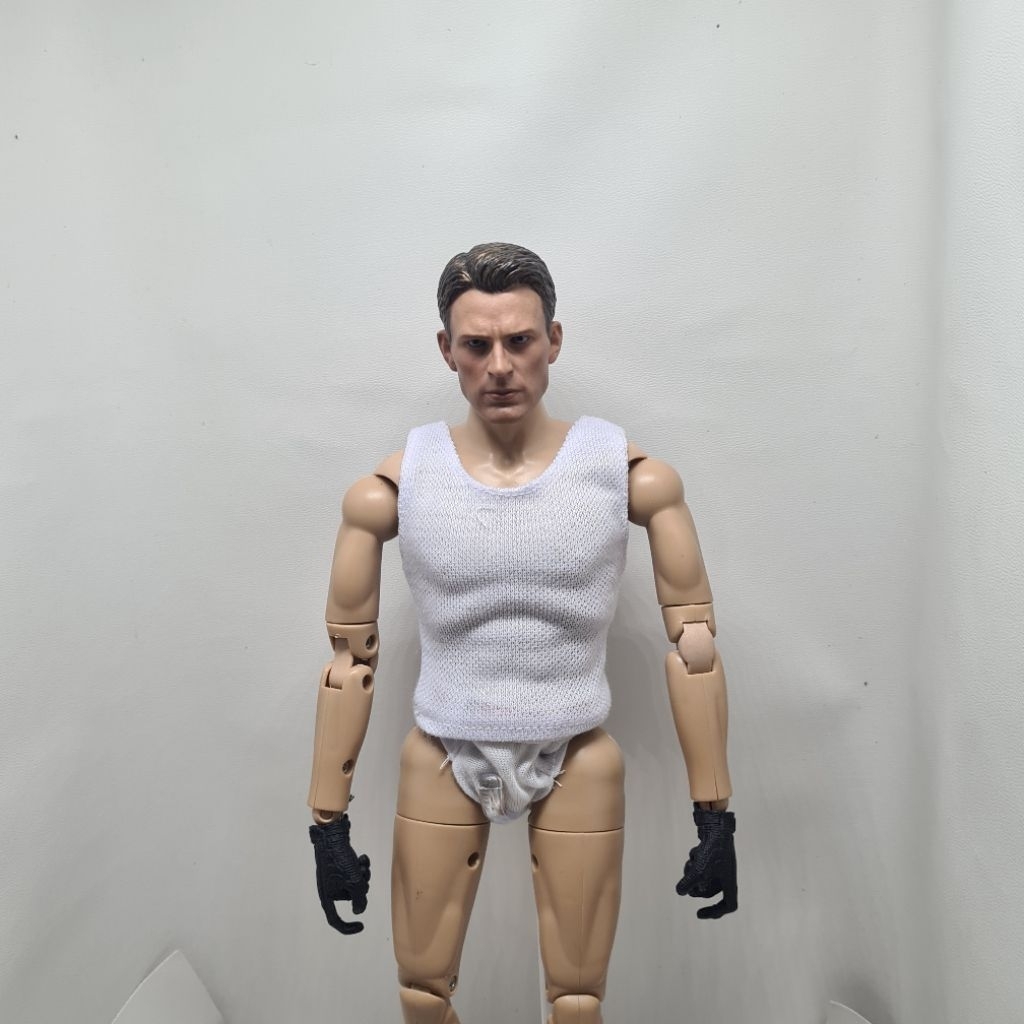 skala 1/6 kaos putih atasan untuk boneka figure male dan female kain