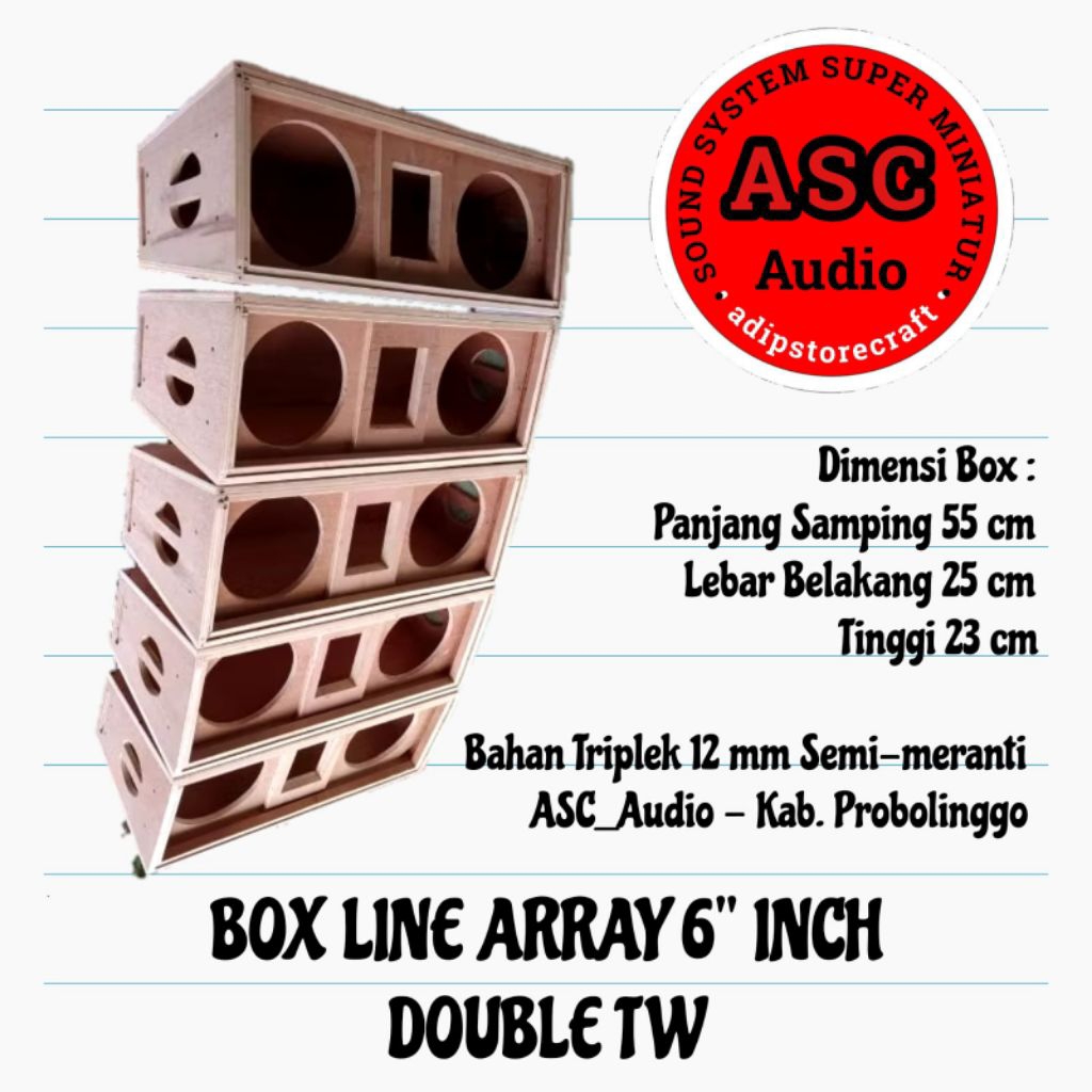 Box Speaker Line Array 6" inch Double TW