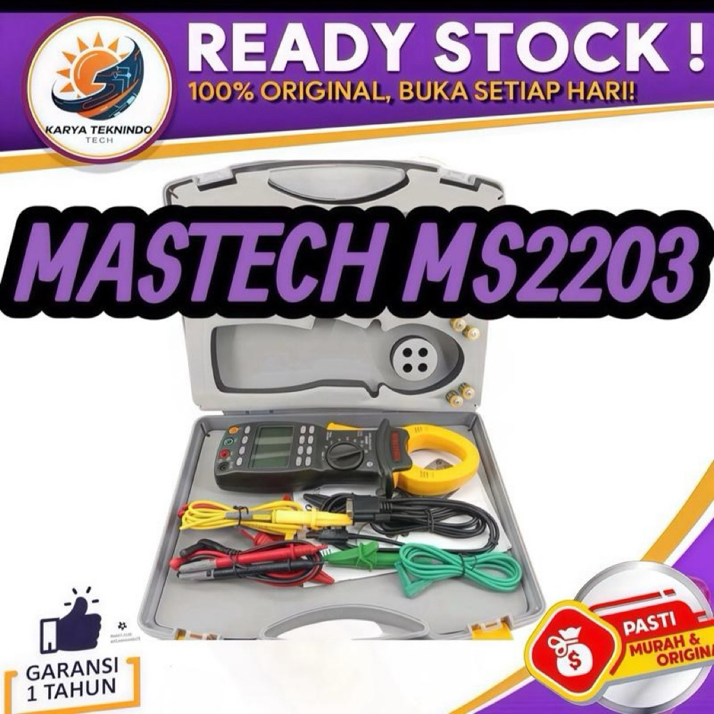 MASTECH MS2203 Three Phase Digital Power Clamp Meter Mastech MS2203 Ampere Tang 3 Fas Fase PC