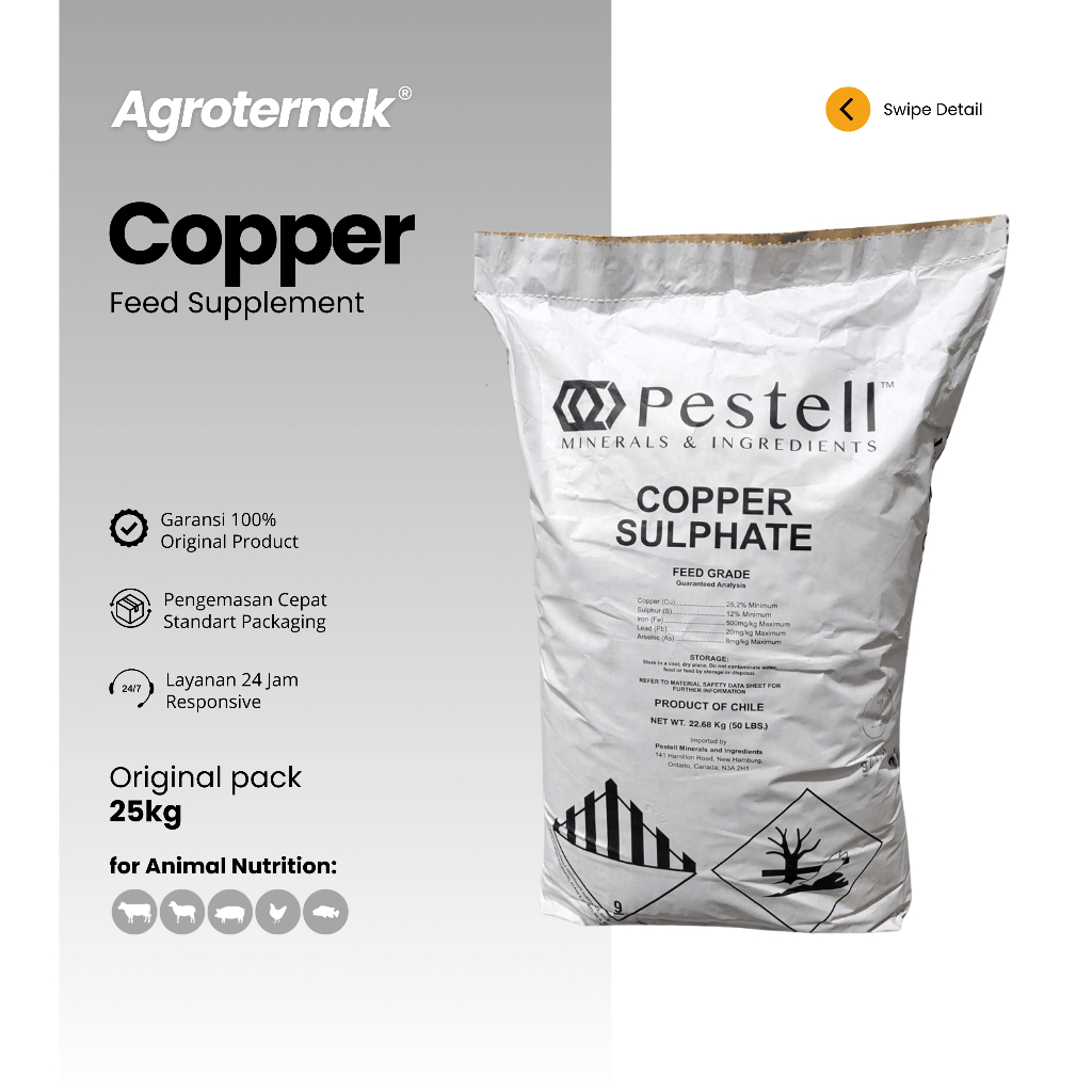 COPPER SULPHATE Tembaga Sulfate (Cu) Terusi Cupri Sulfat Hewan Ternak & Akuatiq