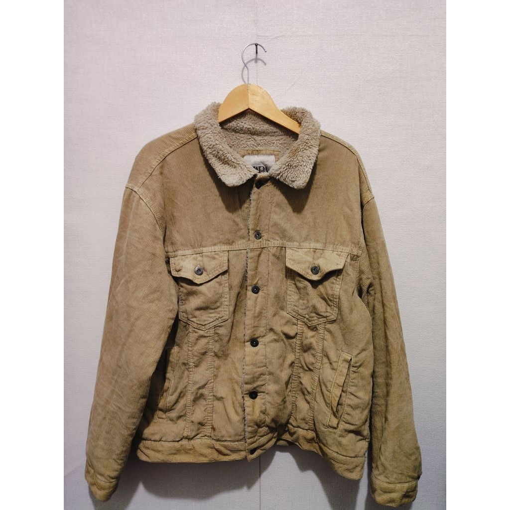 Zara trucker Jacket Corduroy inner Sherpa