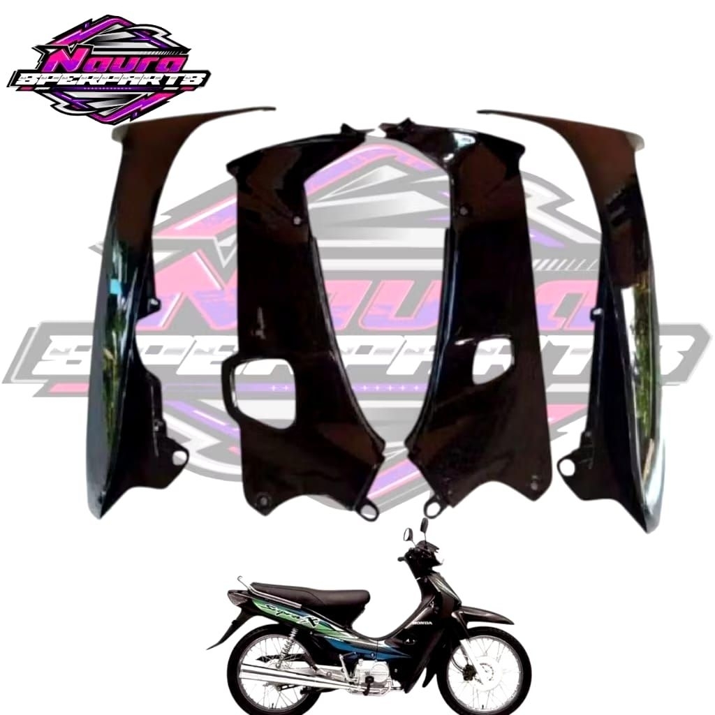TERMURAH Sayap body depan sayap luar sayap dalam Supra x 100 Supra fit lama hitam 2000-2005