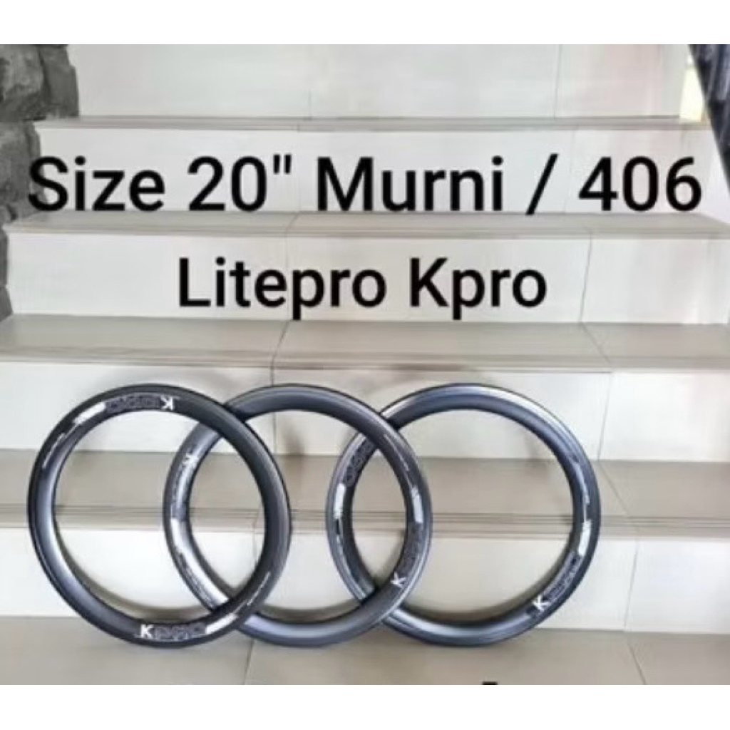 Rims Velg 20 inch murni 406 Litepro Aero 28 Hole bisa V break & discbr