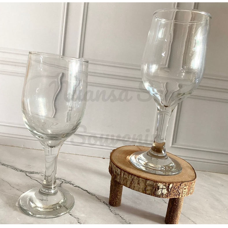 Gelas Wine Transparan Desain Klasik Kaca Premium Ramping Elegan Gelas Atlanta Kaki Stem Tinggi