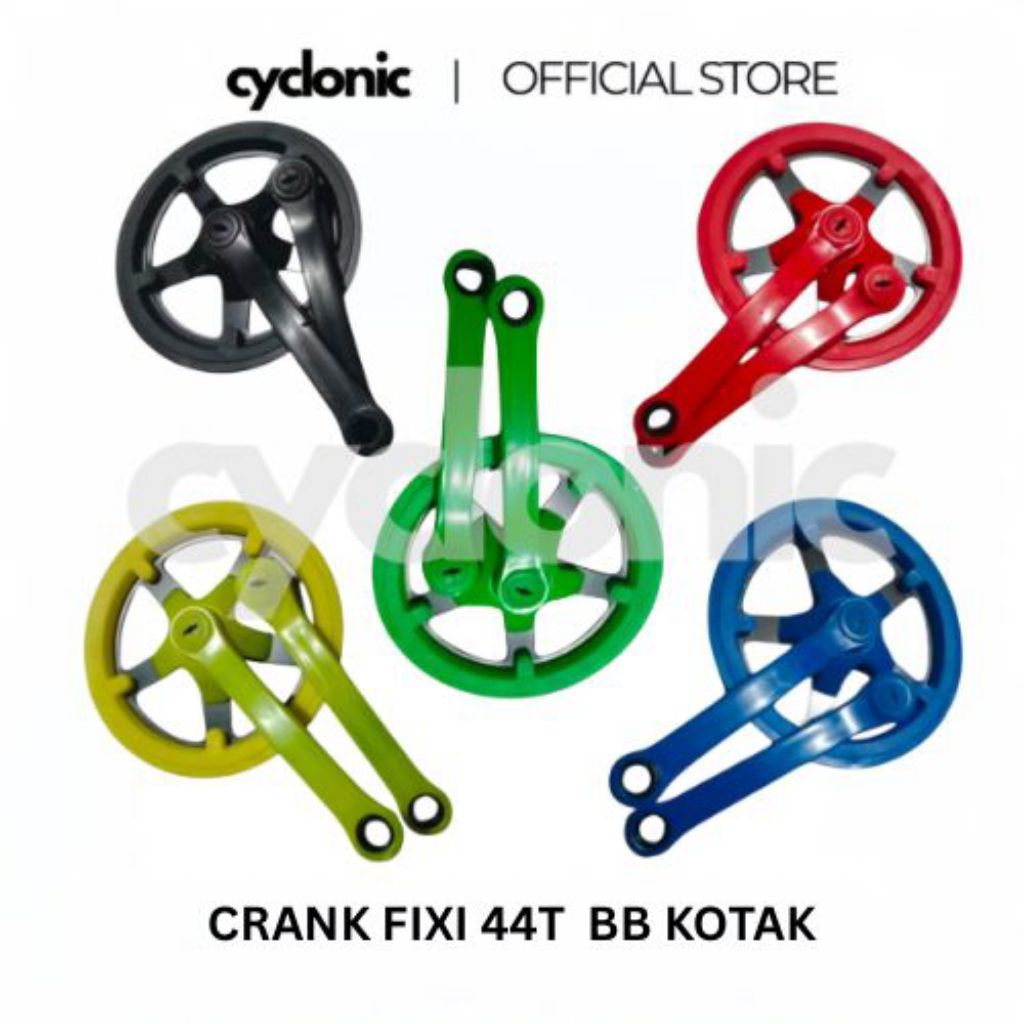 Gir Crank Set Sepeda 44T Warna At/Ex BB Kotak | Fixie Minion Lipat Mini Velo