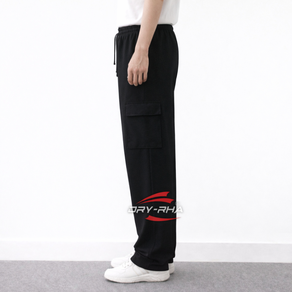 MURAH Dryrha - Celana Cargo Panjang Pria Korea Style Basic Sport Celana Training Kargo Panjang Pria