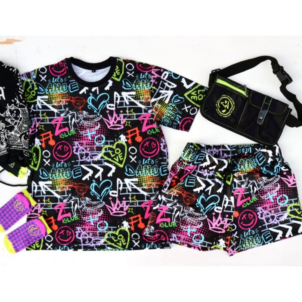 GRAFFITI Z DANCE CROP /BAJU SENAM /BAJU OLAHRAGA /BAJUZUMBA