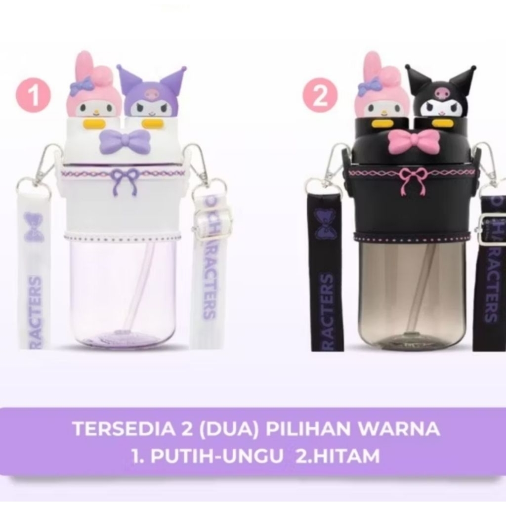 Botol minum anak, Botol minum Sanrio, Botol minum 2 in 1