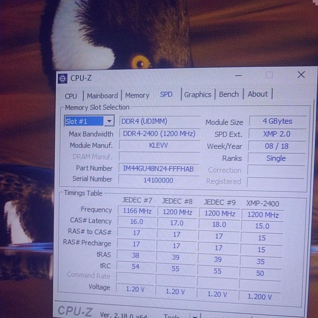 Ram klevv bolt 4GB 2400 ddr4