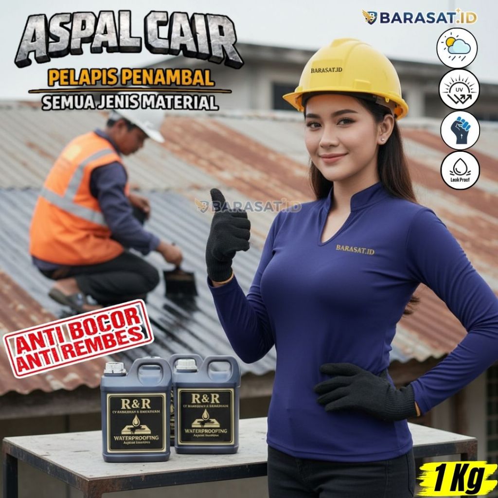 Aspal Cair 1 kg Cat Pelapis Anti Rembes Penambal Anti Bocor Waterproof Atap Rumah Genteng Dinding ta