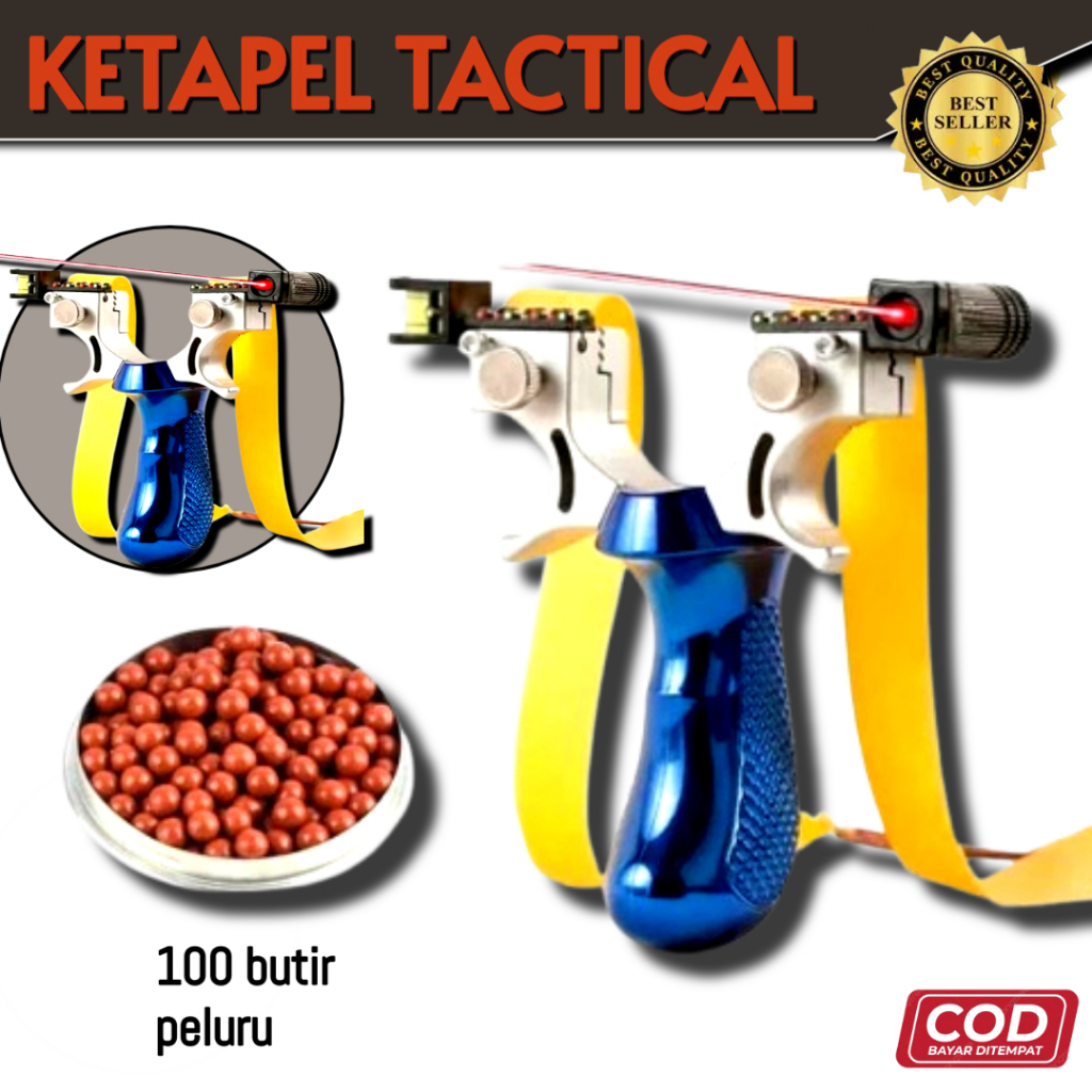 Ketaapel Slingshot Laser Plus 100 Peluru Berburu Burung Ikan Allumunium Resin Premium/ketapel LASER 