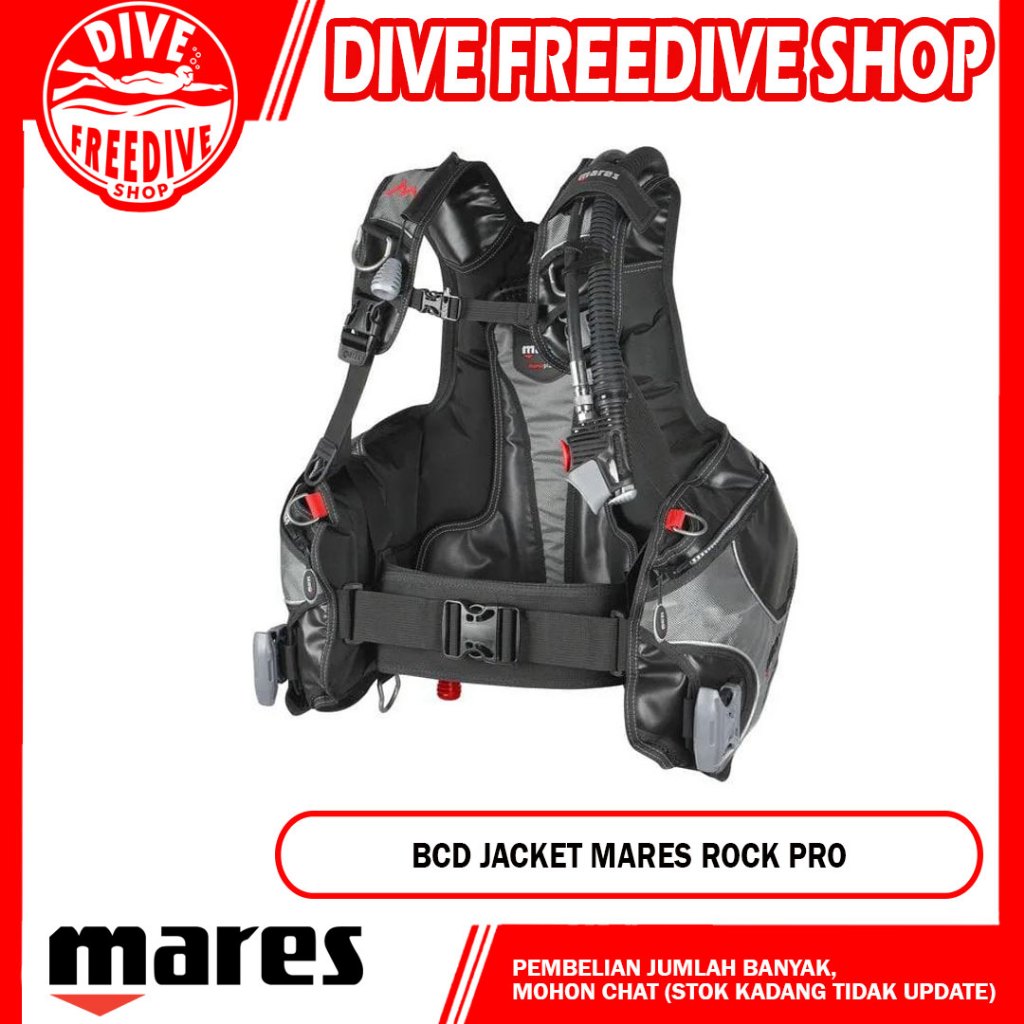 BCD Jacket Mares Rock Pro Basic BC Back Buoyancy Jaket Rompi Pelampung Selam Scuba Diving Dive