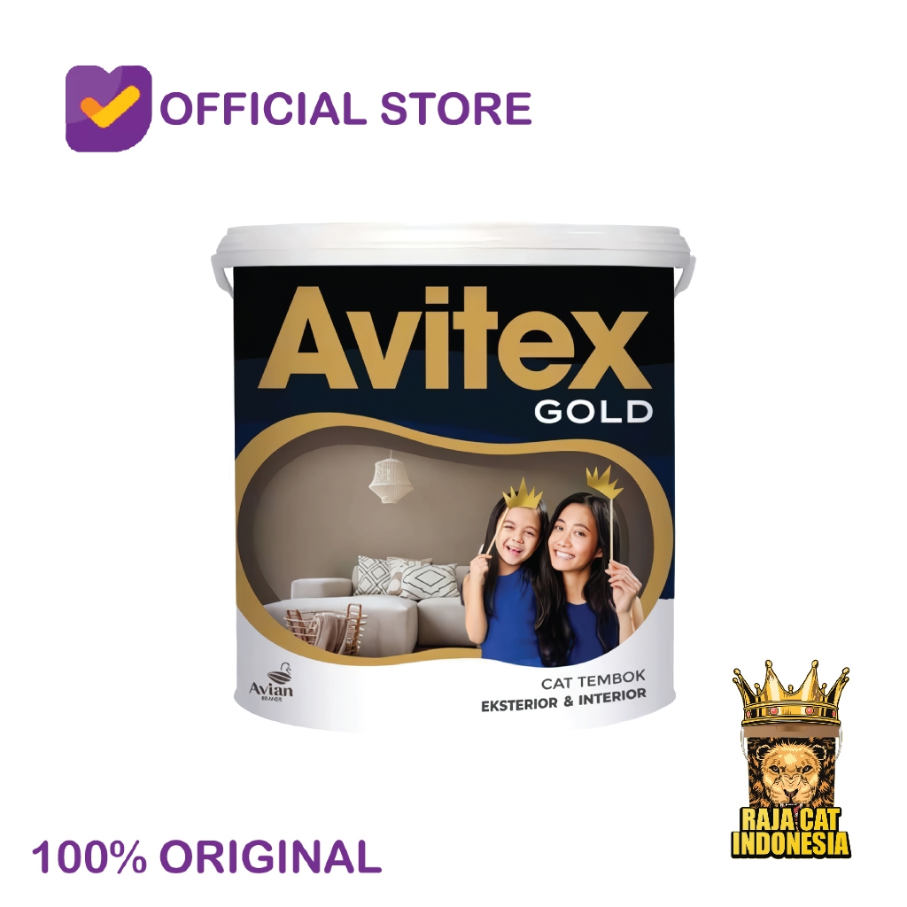 Cat Tembok Interior | Avian Avitex Gold Interior Putih 25 Kg | Kemasan Pail