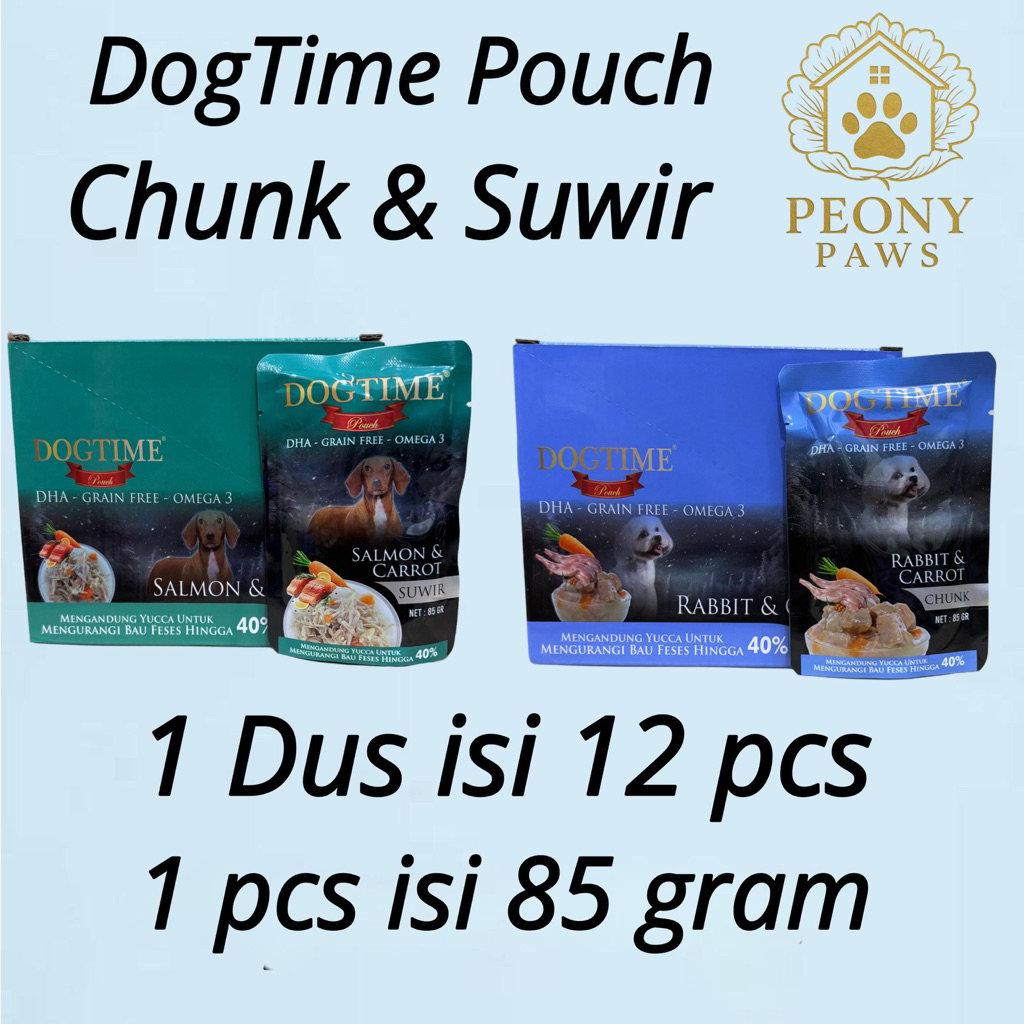 Grosir DogTime Pouch 1 Dus isi 12 Pcs Dog Wet Food Makanan Basah Anjing