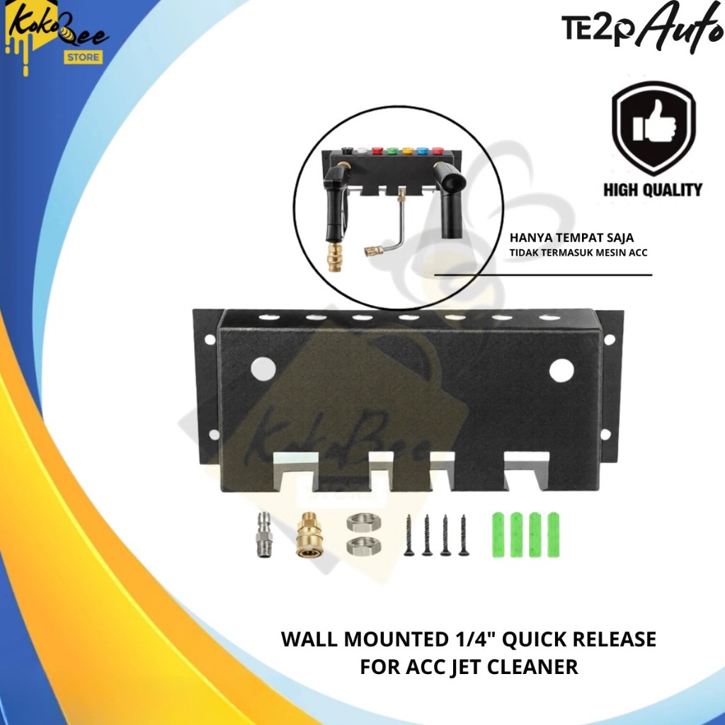 TE2P AUTO Bracket Wall Panel Aksesoris Jet Cleaner Quick Release Adaptor 1/4" Male & Female - Duduka