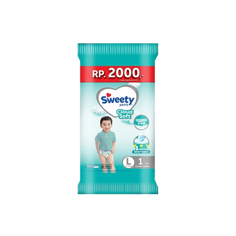Sweety Popok Bayi Silver Pants Renceng 1 Sachet x 6 pcs Size S M L