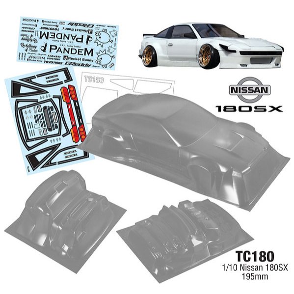 Team C Nissan 180SX 1/10 Clear Body Shell Rc Drift Rally