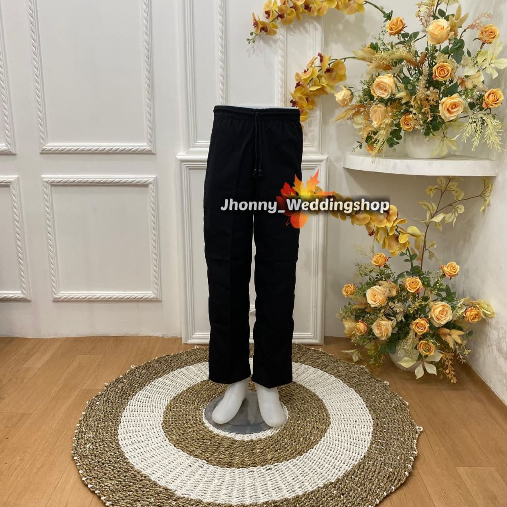 Celana Pria Kain Warna Hitam Bahan Tessa