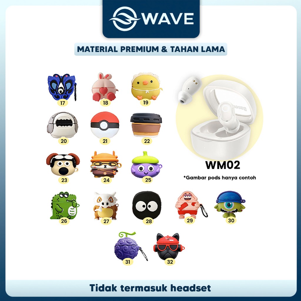 Case WM02 Baseus Encok Earphone Silikon Karakter Kartun WM02 Kode 31 - Gomu