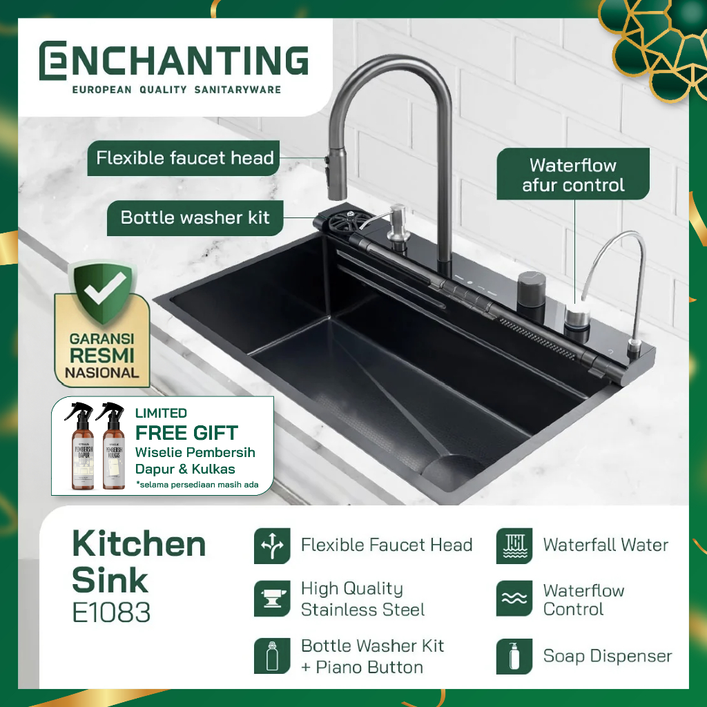 Kitchen Sink Bak Cuci Piring Dapur Stainless Europe Enchanting E1083