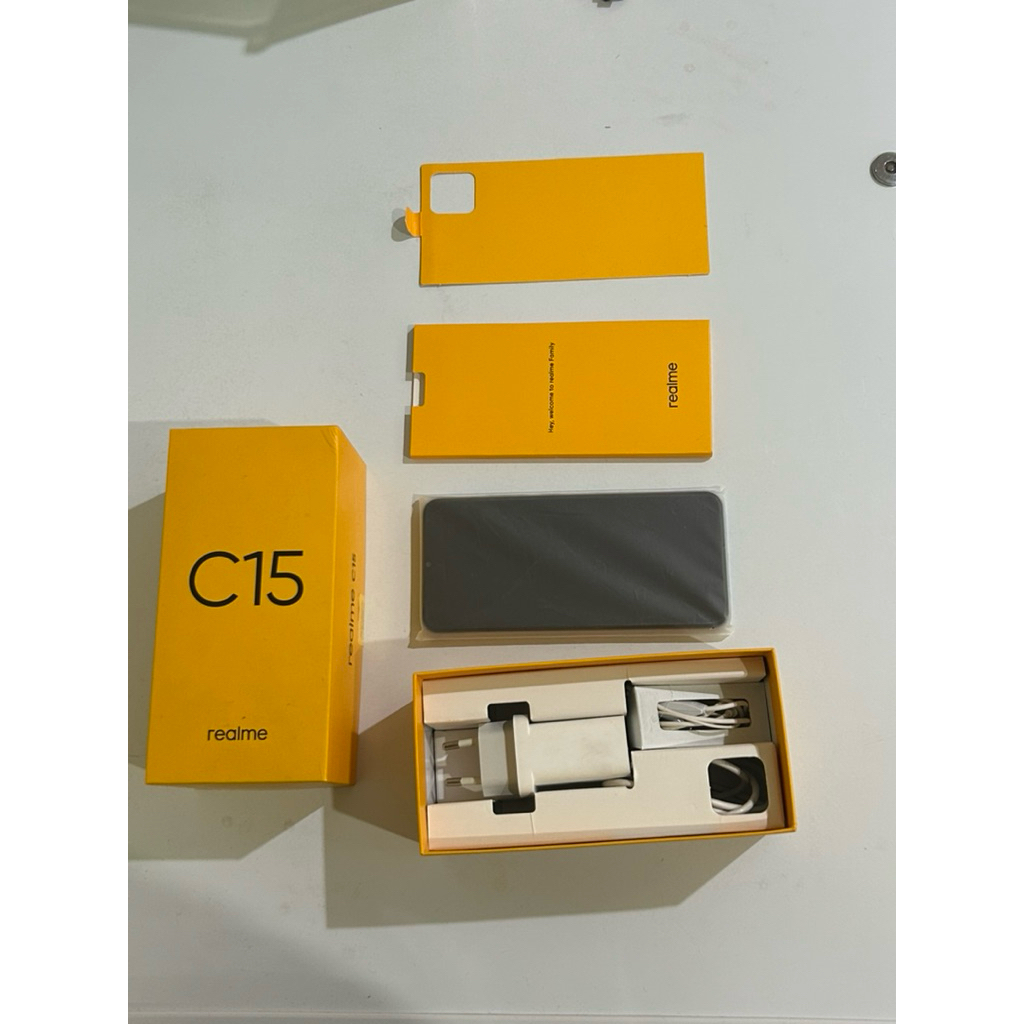 Preloved Realme C15 4GB-64GB Silver Second Bekas Like New