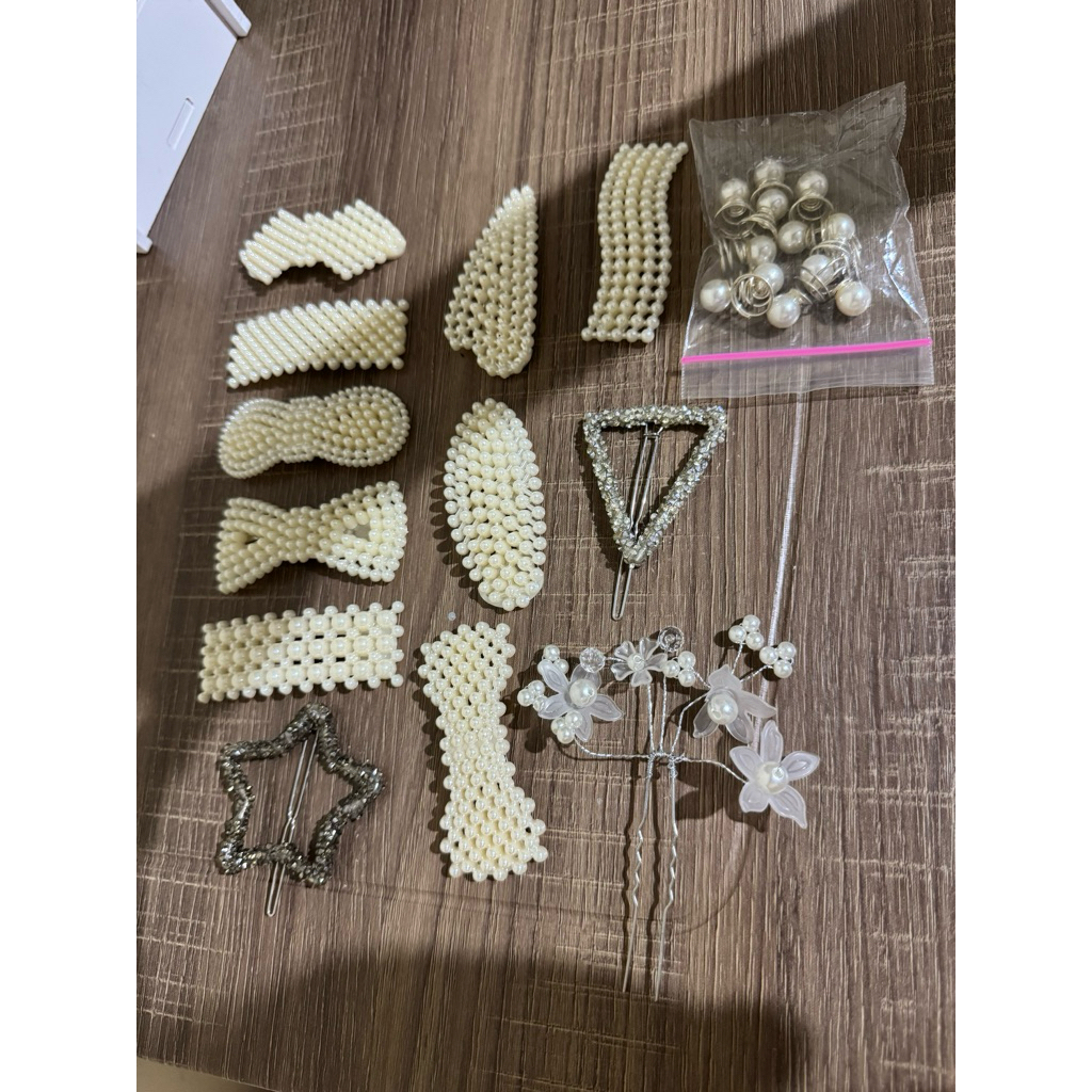 PAKET JEPIT RAMBUT BALI INSTANT DENPASAR JEPITAN HAIR CLIP PUTIH MUTIARA MURAH SIMPLE BUNGA CANTIK K