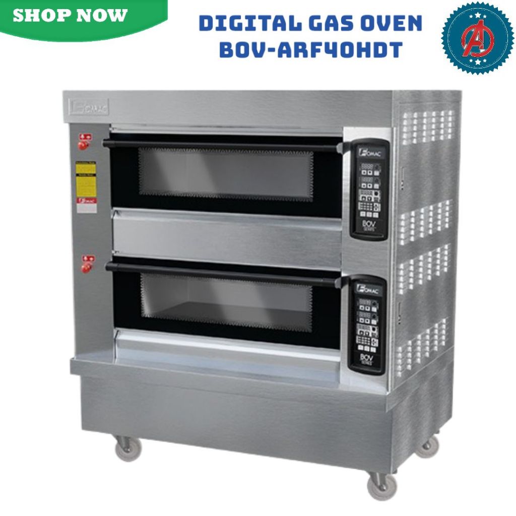 Oven Digital Roti 2 Deck 4 Tray - Mesin Pemanggang Roti Fomac Digital Gas Oven BOV-ARF40HDT
