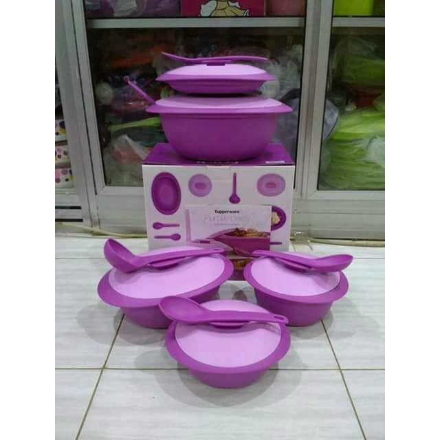 blossom Purple Daisy Set tupperware (ecer) all new