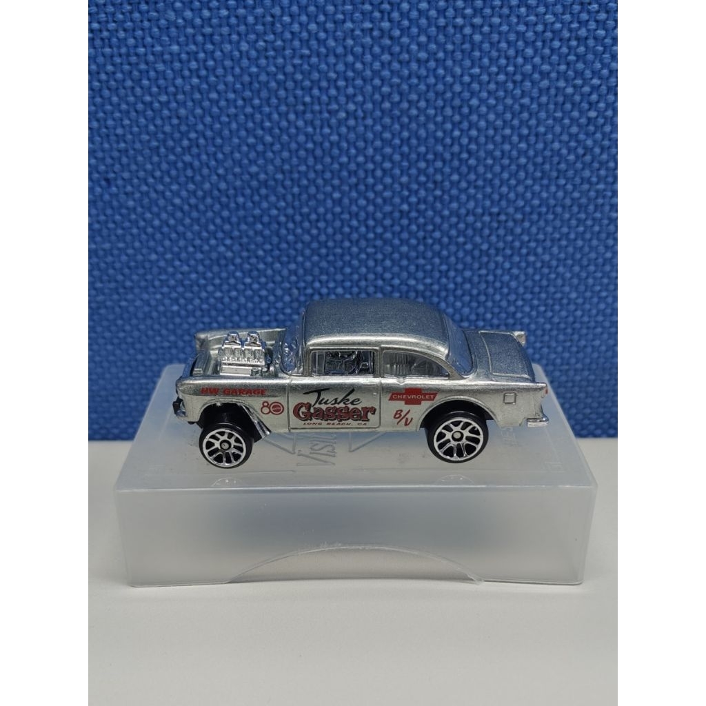 Hot Wheels 55 Chevy Bel Air Gasser Silver Zamac Loose from Mattel 80th Anniversary Reply the Classic