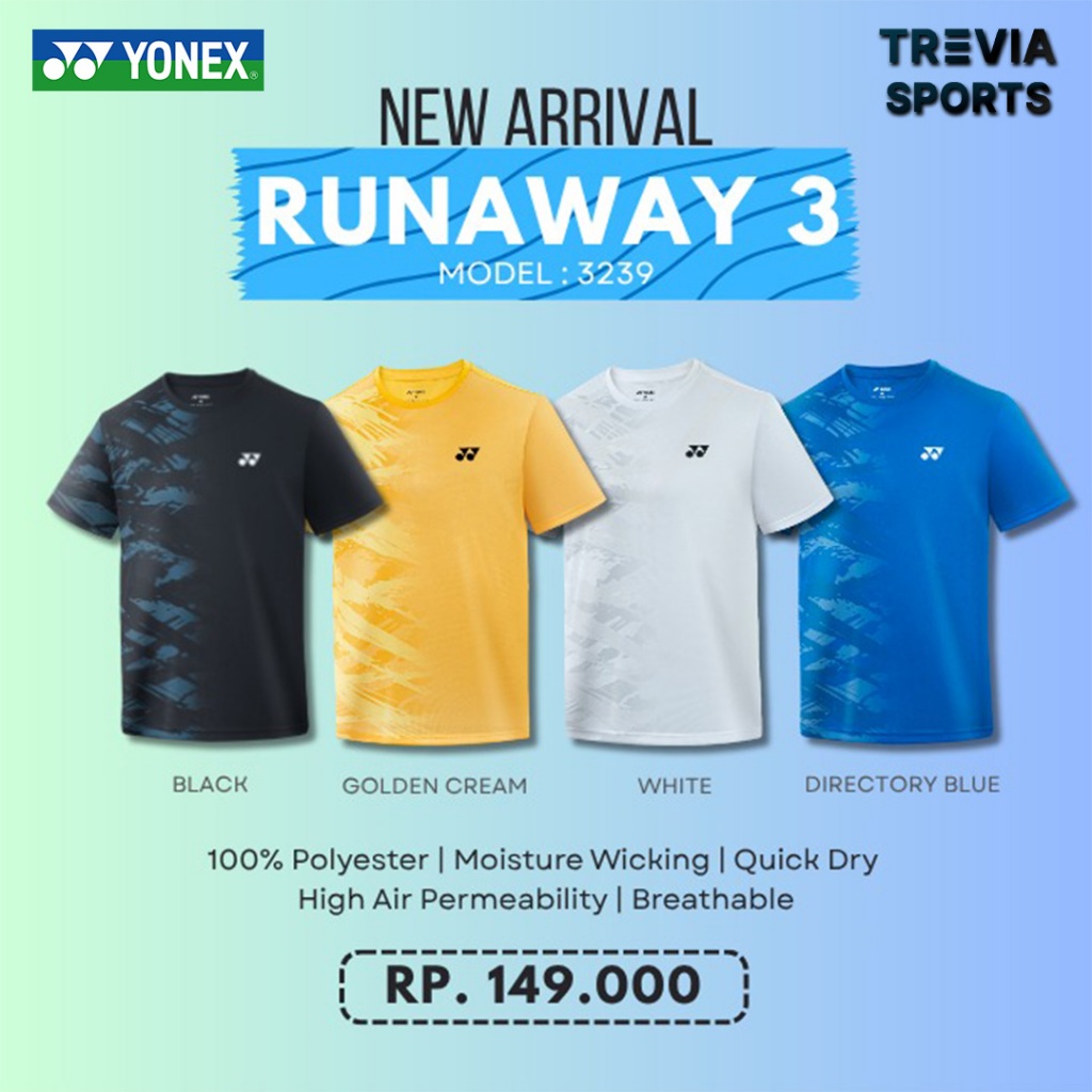 BAJU YONEX TSHIRT 3239 / KAOS BADMINTON YONEX ORIGINAL