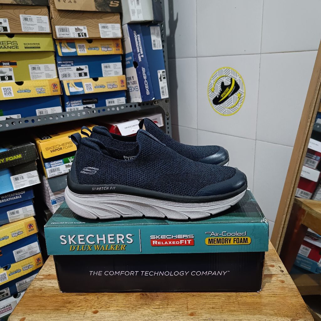 Skechers Slip On D'Lux Walker - Quick Upgrade Navy Men's