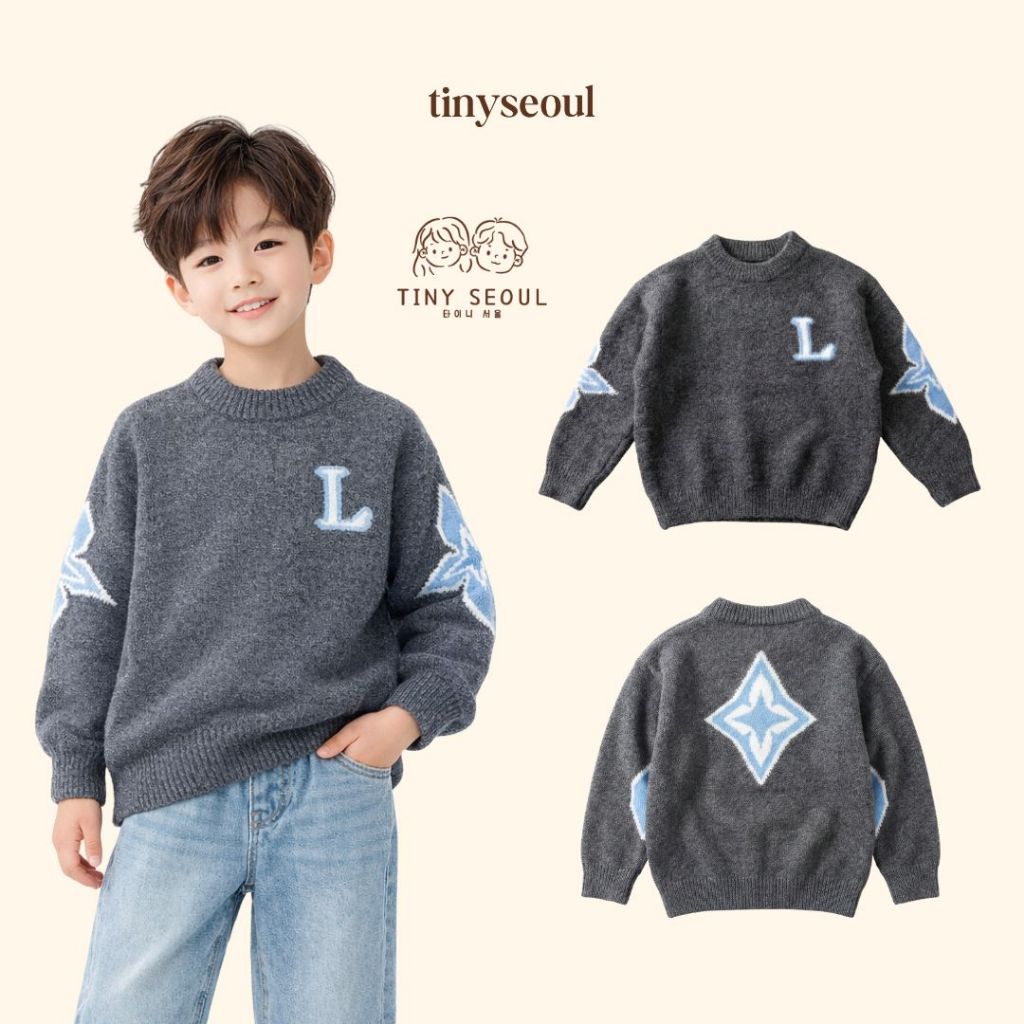 TINY SEOUL SWEATER KNIT ANAK PREMIUM - LIAM KNIT SWEATER - Knit Cable Sweater Baju Lengan Panjang An
