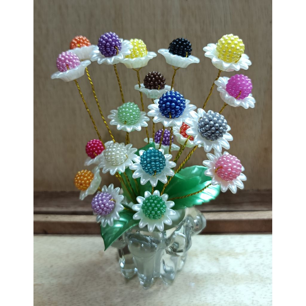 bunga akrilik cantik bunga matahari vase kaca