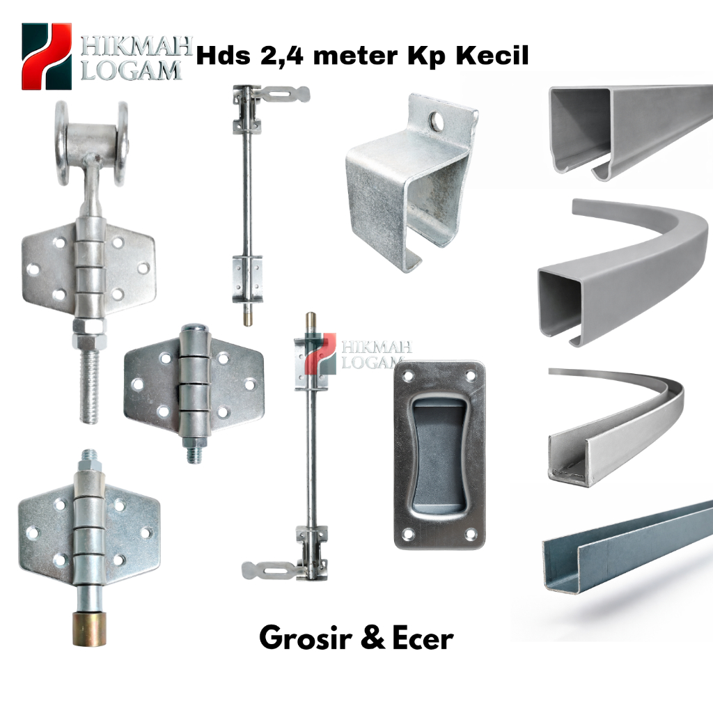 HL - Part Engsel Henderson Pintu Garasi Tikung 2,4 meter - paket 1 set pintu garasi