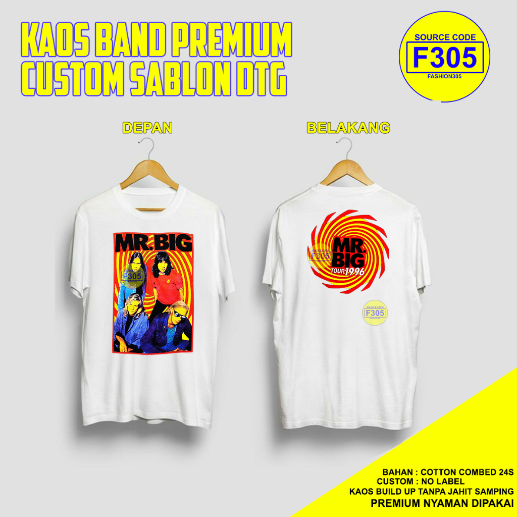 KAOS BAND VINTAGE MR BIG PREMIUM CUSTOM SABLON DTG