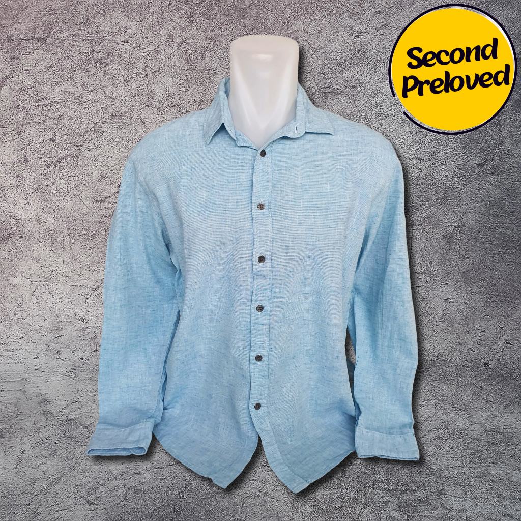 Baju Kemeja Panjang Linen CALVIN CK - Size XXL / Lebar 60 cm - Original - Second