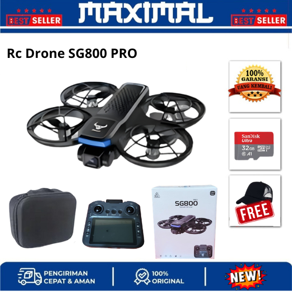 SG800 PRO Mini Drone Dual Camera 4K HD With Screen Remote 360° Flip Brushless FPV Optical Flow Quadc