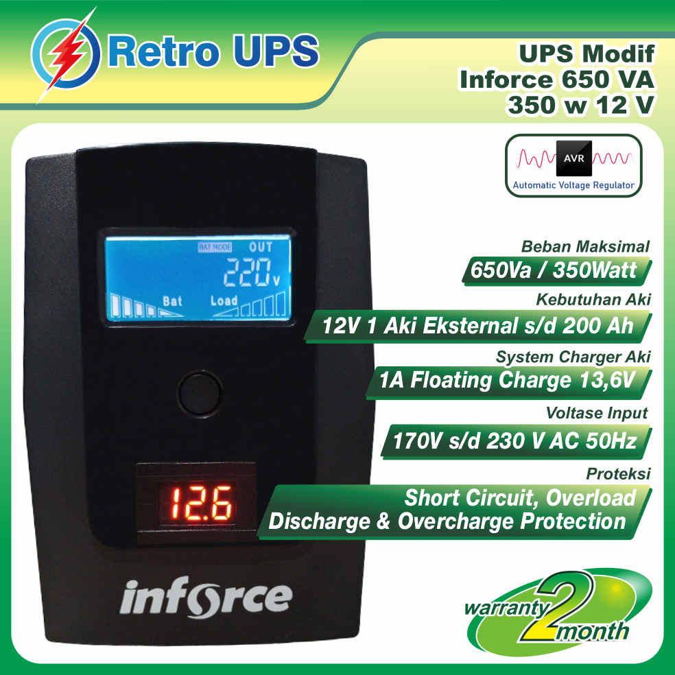 PROMO UPS Modif Modifikasi Eksternal Aki 12V Inforce 650VA BARU